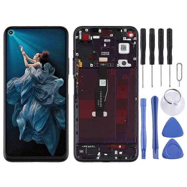 LCD-skærm til Huawei Honor 20 Pro Digitizer Komplet Samling med Ramme (Sort) Black