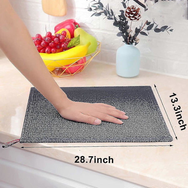 6-pack 100% Cotton Terry Kitchen Towels with Hook, Dark Grey Dark gray 34*73cm