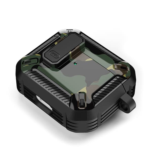 for Airpods 3rd Generation Case with Lock, [Supports Wireless Charging] Military Hard Protective Case with Carabiner for Airpods 3rd Generation