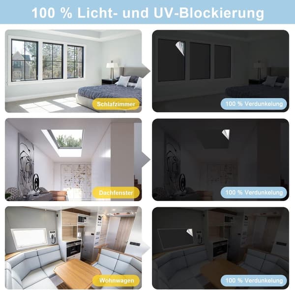 Blackout Roller Blind - Sun Protection and Thermal Insulation Without Drilling, 100% Blackout and UV Protective Curtain Grey grey 1.45X2M