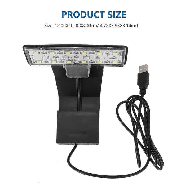LED-akvarielampa, klämbar LED-belysning för akvarium, vattentät