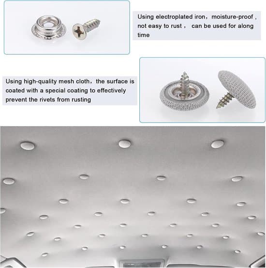 Car Interior Repair Kit - 65-Piece Headliner Rivet Kit - Includes Screwdriver and Measuring Tape - For Car Headliner Repairs