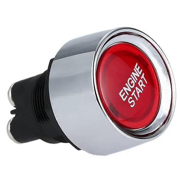 2X Motorstartknapp Bil DC 12V 24V Rød Bil Start Motor Knapp Lysbryter Knapp Start Tenningsbryter