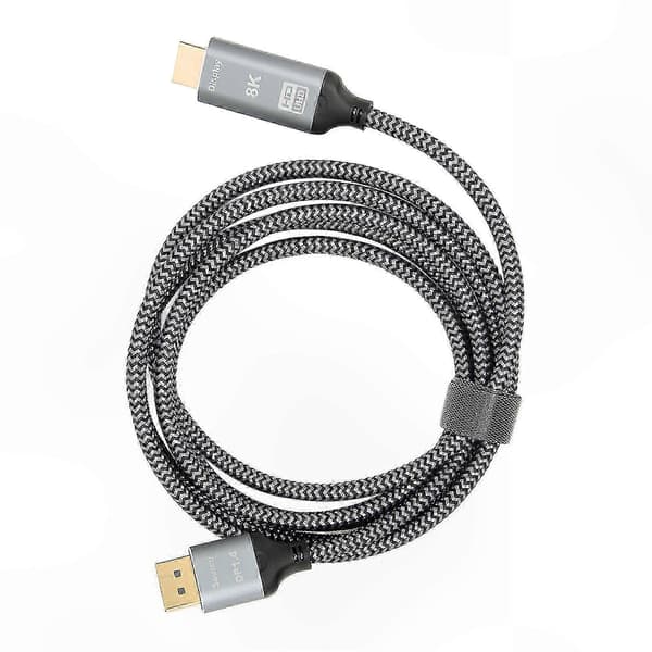 8K HDMI 2.1 - DisplayPort 1.4 -sovitinkaapeli - Uros-naarasliitin