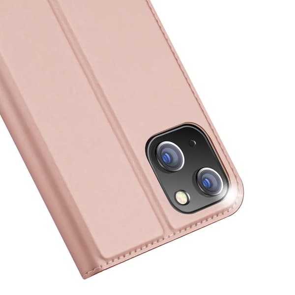 DUX DUCIS Skin Pro iPhone 15 Plus Wallet Case PU Leather - Pink Rosa 75
