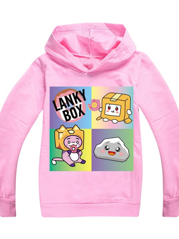LANKYBOX Barn 3D Print Hettegenser Pullover Sweatshirts med lomme Rosa Pink 130cm