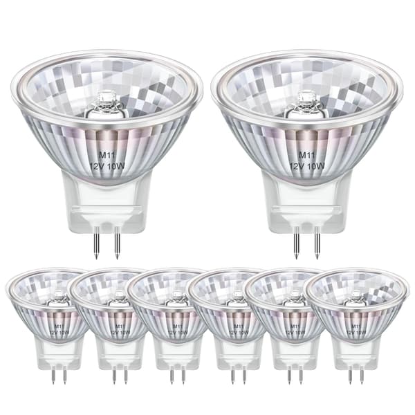 [13]8-pack GU4 MR11 Halogen Bulbs 12V 10W, MR11 Halogen Bulb 2800k Warm White Dimmable, GU4 Halogen Bulbs
