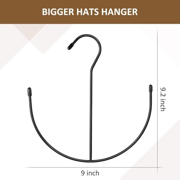 [13]2-pack hat hanger for wardrobe, metal hat organizer hat rack for 20 baseball caps, hat holder cap storage, black