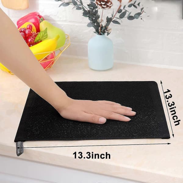 6-pack 100% Cotton Terry Kitchen Towels with Hook, Black Black 34*34cm