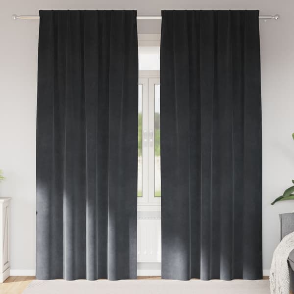 Pimennysverhot 2 kpl Vaaleanharmaa 140 x 225 cm Sametti