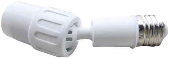 【13】E27 Lamp Holder Extender – 360° Adjustable – Flexible Socket Adapter for LED Bulbs – White – Set of 2
