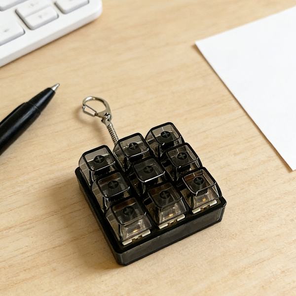 Ergonomic Mechanical Keyboard Switch Tester Keychain Pendant 4/9 Keys B 0.05