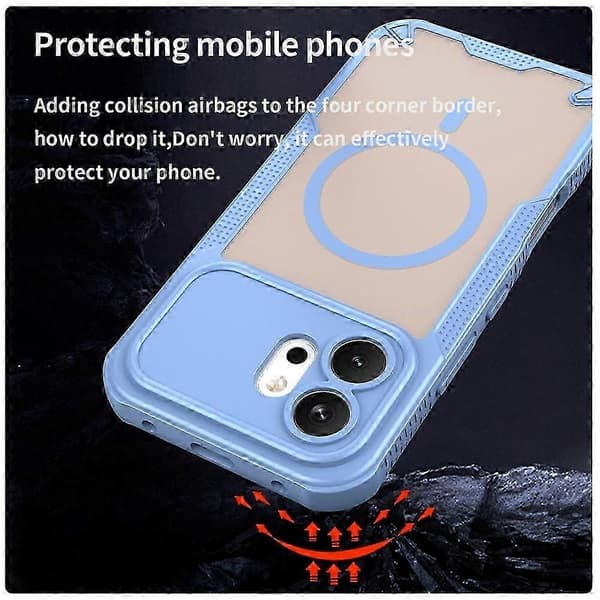 Kompatibel med Honor 600 5G Magnetisk deksel TPU + PC Telefonbakside [DB] Blue