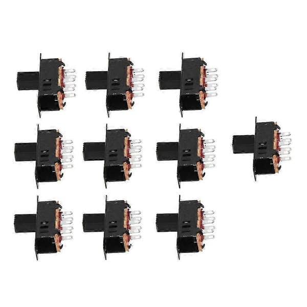 10 x DC 0.5A 50V 3 Position 2P2T DPDT Panelmonteret Skydekontakt SS23D32 As shown