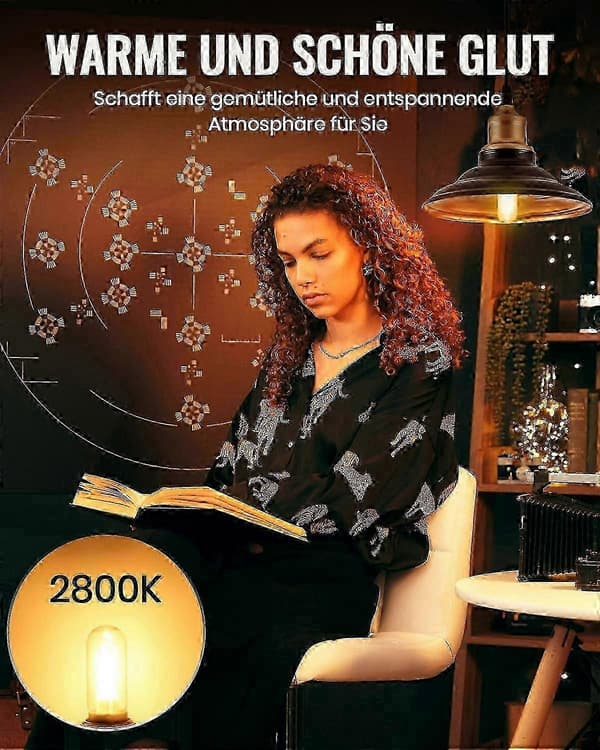 2-pakning 200W E27 dimbare JDD Edison-pærer, varmhvit 2800K, 2820 lumen