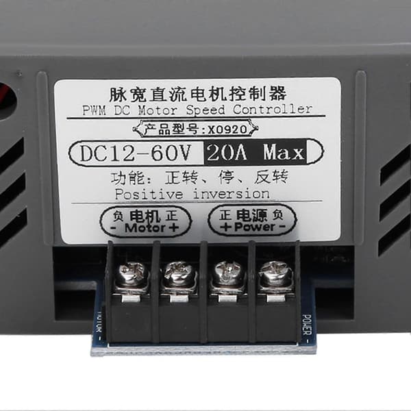 DC12-60V 20A DC børstemotor hastighedsregulator frem/tilbage elektrisk motor hastighedsregulator