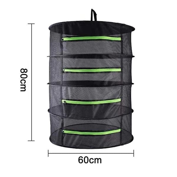 Piao 4/6-Layer Drying Net Compatible with Plants, Foldable Net, Black Drying Net Compatible with Herbs with Zipper, Herb Dryer, Black