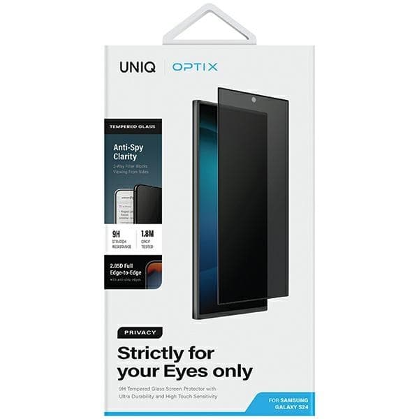 UNIQ Galaxy S24 Tempered Glass Screen Protector Privacy Optix 100