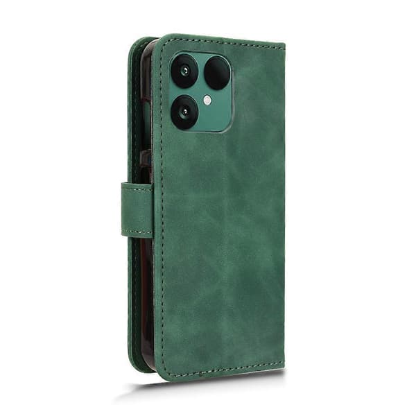För Fairphone 6 Läderfodral Hudkänsla Anti-Fall Plånboks Flip Telefonfodral Grön