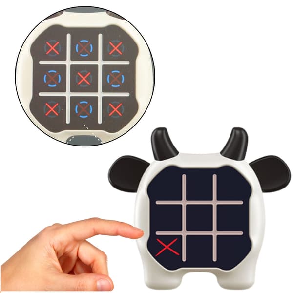Electronic Game 3-in-1 Tic Tac Toe/Memory for 2 Players, Cow Design 180