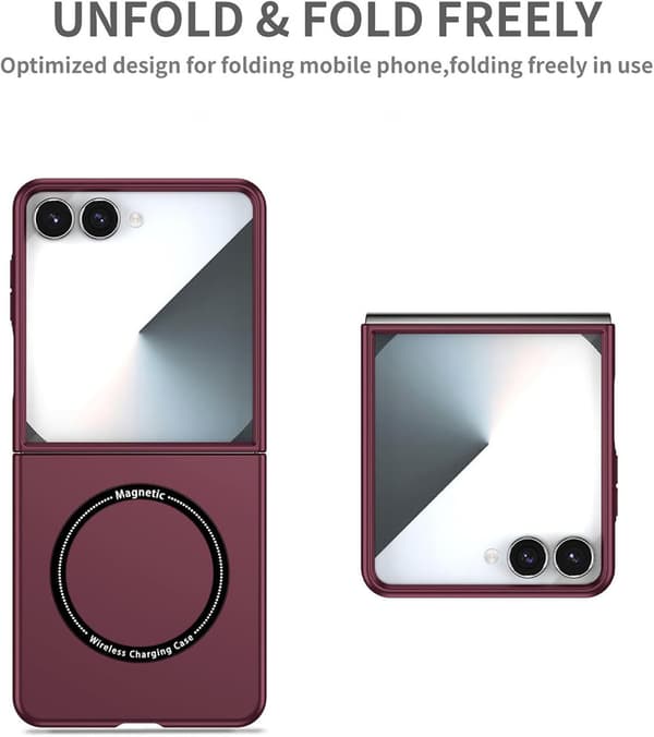 Magnetic Case for Samsung Galaxy Z Flip 3, Foldable Protective Cover, Shockproof Case (Light Blue) Light Blue Z-Flip 3