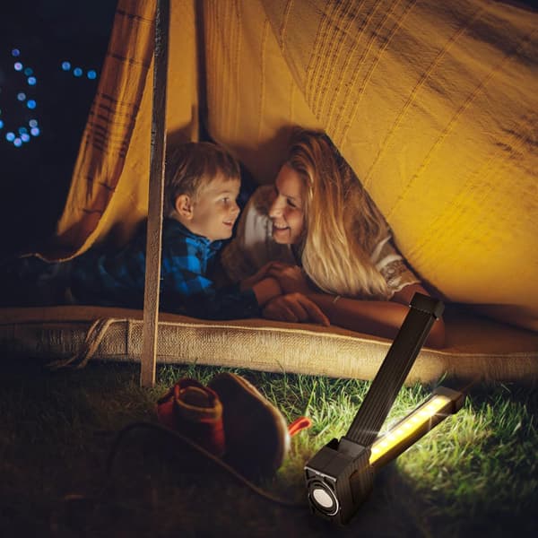 [13] Rechargeable LED COB Work Light - Inspection Lamp with Magnetic Base, 180° Foldable, Hanging Hook - Workshop, Camping and Hiking