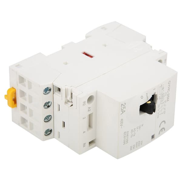 4P 25A 220V 50Hz DIN-rail AC Contactor Compatible with Household Use with Manual Control Switch 2NO 2NC