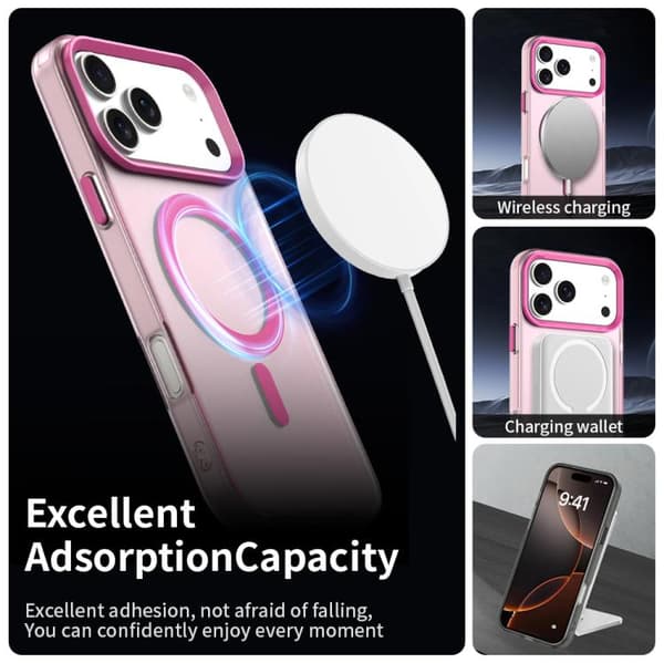 iPhone 17 Pro Max Cover - Candy Magsafe PC Hybrid TPU Röd