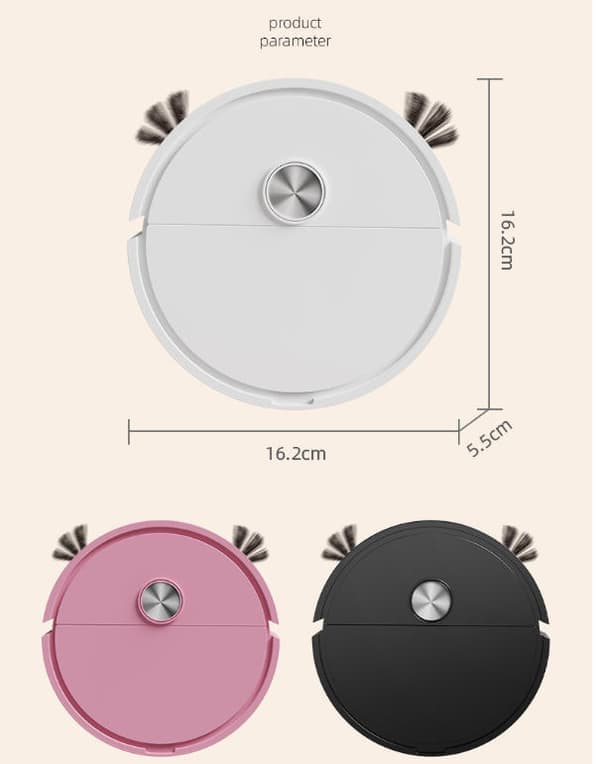 [13]Rechargeable Mini Robot Vacuum Cleaner with Mop, Compact Floor Cleaning Machine White