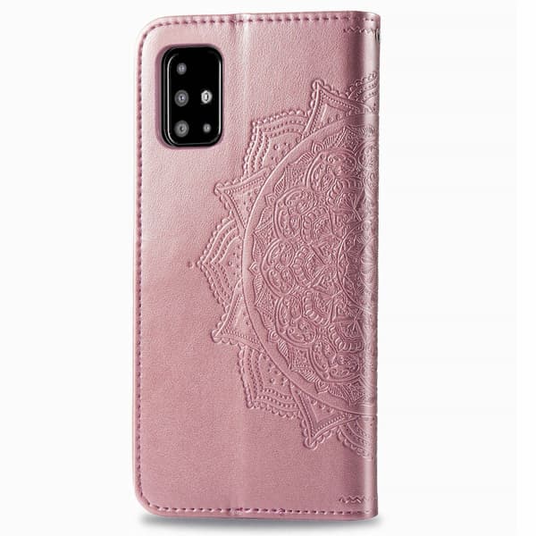 Samsung Galaxy A51 - Mandala Plånboksfodral - Roséguld grå grey Samsung A52