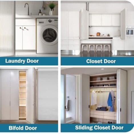 [13R]Bifold Door Hardware Repair Kit - 2-Piece Replacement for Folding Sliding Doors Includes Top and Bottom Bracket, 3/8\" Pivot, Guide Wheel