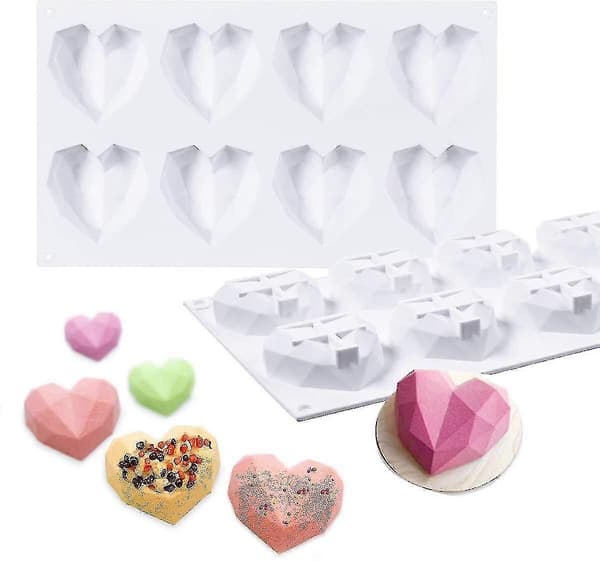 Silikoneform 3D Diamant Hjerte / Kugleformet / Dobbelt Kirsebær Form Kageform Chokolade