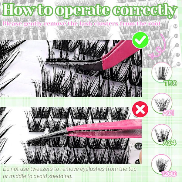 DIY Eyelash Extension Kit Individual Lashes Cluster D Curl Lash Clusters