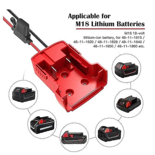 2-pack Power Wheel-adapter för Milwaukee M18 batteriadapter