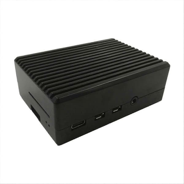 Aluminiumslegeringsdeksel for Raspberry Pi 4 Metallskall Svart
