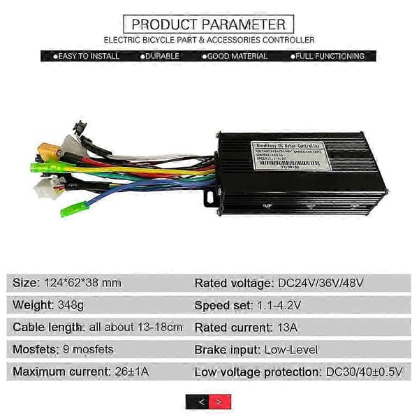 24V36V48V 500W 750W Hall Børsteløs Controller 126A Sinusbølge Tre-tilstands Controller Ebike Controller [db]