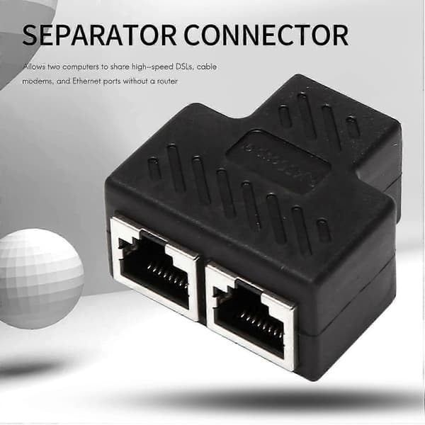 [13]2 Port RJ45 Splitter Adapter LAN Netværk Ethernet Extender Stik Lot 1 stk