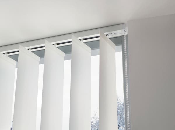 [13] Vertical blind carrier, for vertical blinds, leather, 10 pieces, 12.7 cm, incl. tilt hook, plastic, white