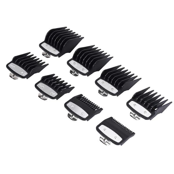 Wahl Hair Clipper Guide Comb Cutting Limit Combs 8 Pcs Set Standard Attachments Electric Black