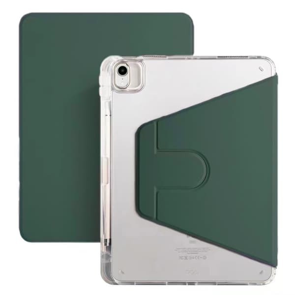 [13R] Case for iPad 13\" Pro M4 2024 Dark Green High Transparency Rotating Hard Strap