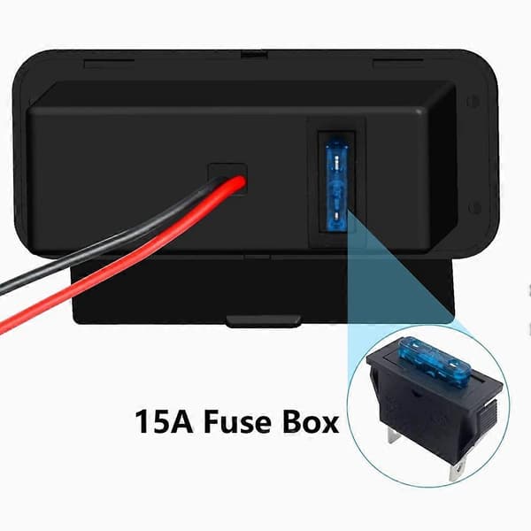 Double Lighter Socket 78W 12V USB Socket Dual USB-C PD & QC3.0 Car Charger Port with Switch for Bus Boat