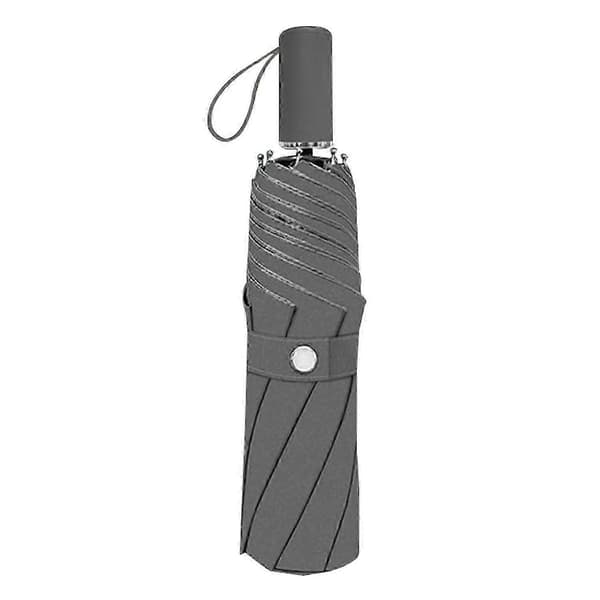 Kompakt Foldeparaply til Både Sol og Regn 8-ribbet 3-fold Automatisk Åbning/Lukning UPF50+ 97cm Efter Åbning Gray Manual
