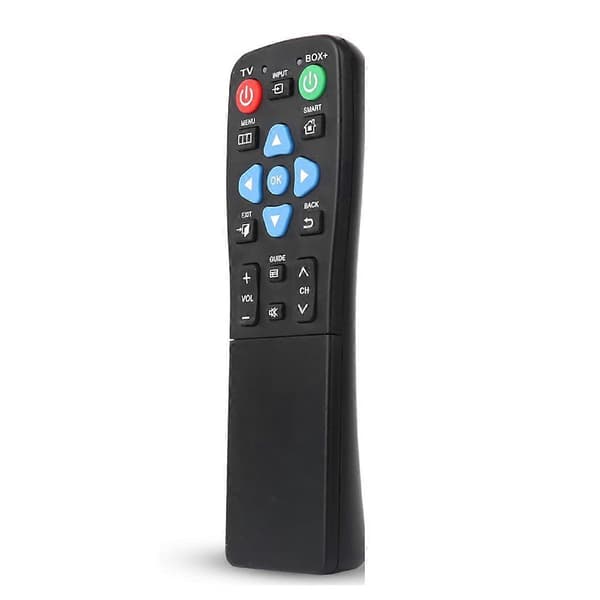 Universalfjernkontroll for eldre – store knapper, kontroll av 2 enheter Black