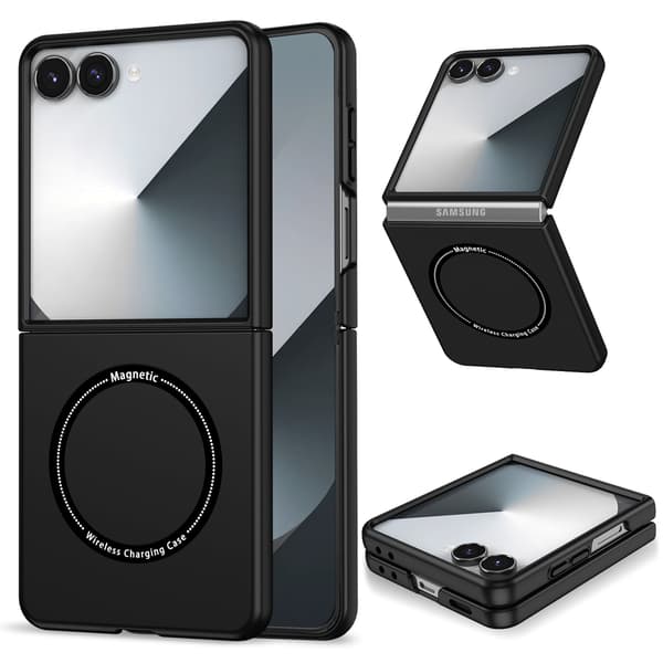 Magnetic Case for Samsung Galaxy Z Fold 6, Foldable Protection, Shockproof Case (Black) Black Z-Fold 6