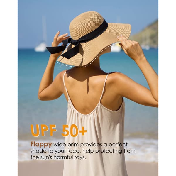 Solhatt for kvinner med bred brem, UPF 50, sommerhatt
