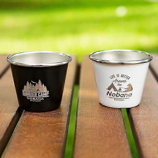 Utendørs vinglass 4-delt sett 304 rustfritt stål grill ølkopp camping bærbar grill hvitvinskopp 50ml