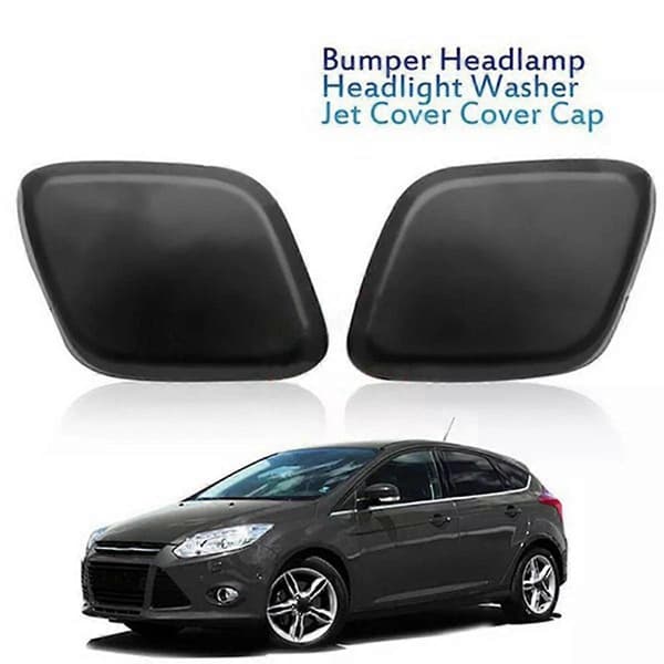 【13】Headlight Washer Nozzle Cap for Focus MK3 2012-2014 Front Bumper Light Water Jet Cover Left + Right Black