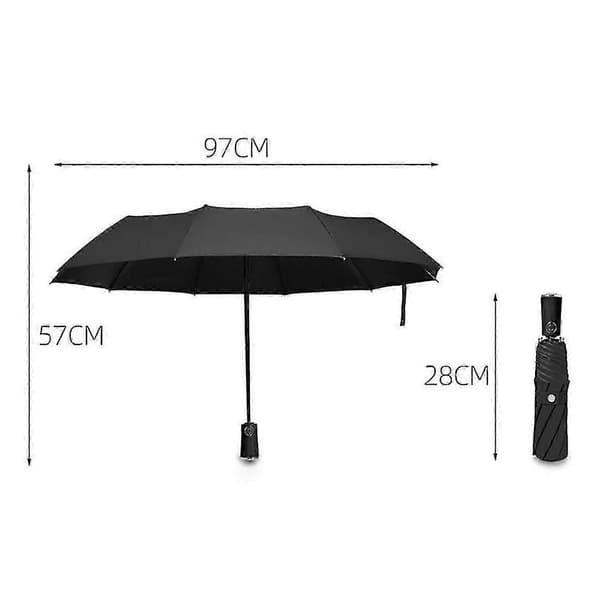 Kompakt Foldeparaply til Både Sol og Regn 8-ribbet 3-fold Automatisk Åbning/Lukning UPF50+ 97cm Efter Åbning Blue Manual