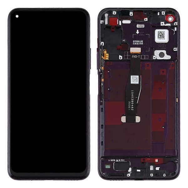 LCD-skærm til Huawei Honor 20 Pro Digitizer Komplet Samling med Ramme (Sort) Black
