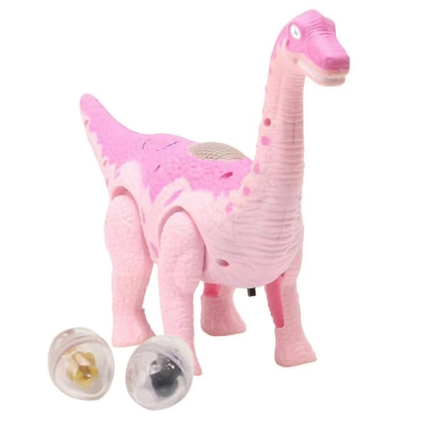 Simuloitu kävelevä muniva interaktiivinen dinosaurusmallilelu valolla, sähköinen dinosauruslelu valaistuksella Pink